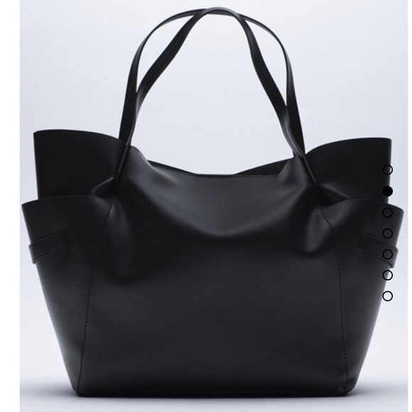 Zara Handbags - Zara | Soft Tote Bag with Side Pockets Black